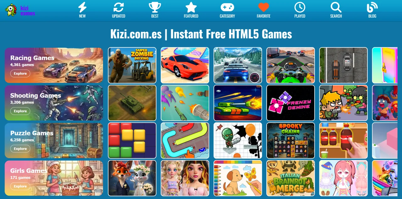 Kizi-style GamePortalScript template demo